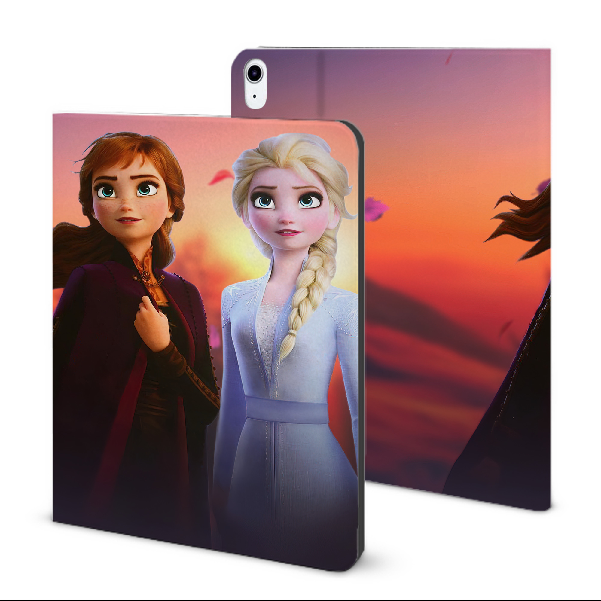 （画像用） アナと雪の女王 アンナ エルサ Frozen Anna Elsa IPad ケース ブック型 PUレザー TPU 耐衝撃 軽量 薄型 ペン収納なし 全面保護 IPad 各モデル対応